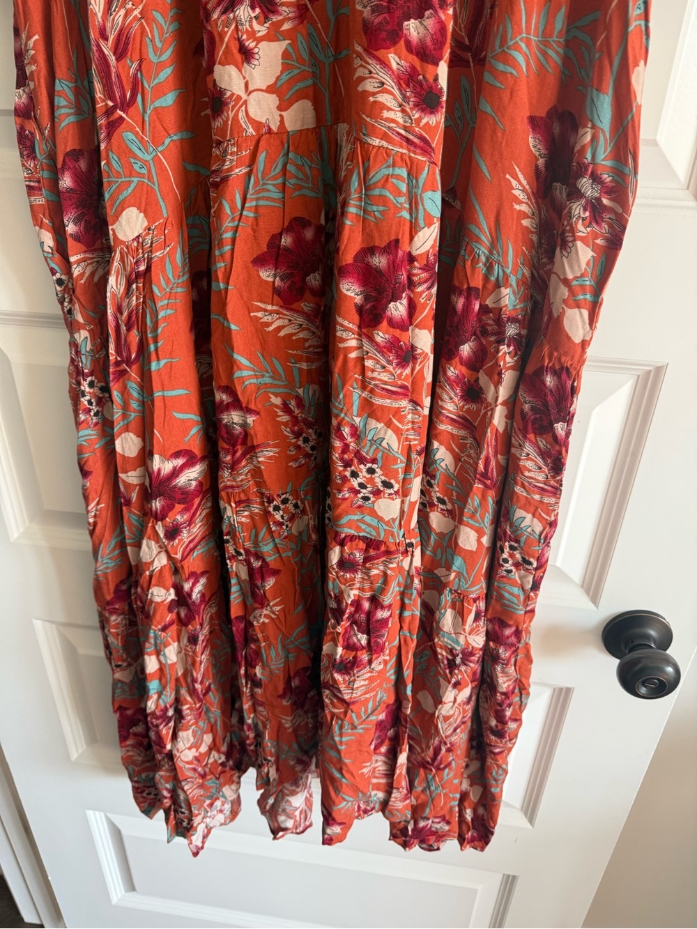 Natural Life Rebecca Midi Dress Orange Tropical Floral NWT L - Picture 5 of 14